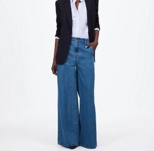MADEWELL Wide Sweet Denim Trousers Java Wash Sz 27 $158 {3G46}